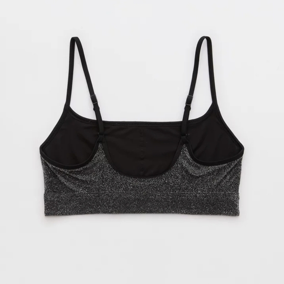 NWT Aerie Black Glitter Bikini Top XS - Picture 5 of 6
